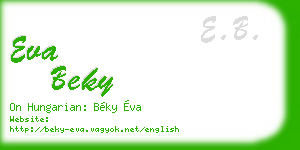 eva beky business card