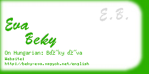 eva beky business card